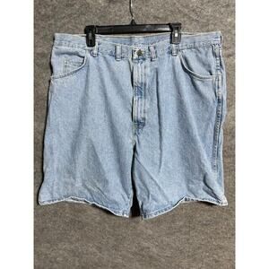 Wrangler Jean Shorts Mens 40 Cotton Light Wash Denim High Rise Blue
